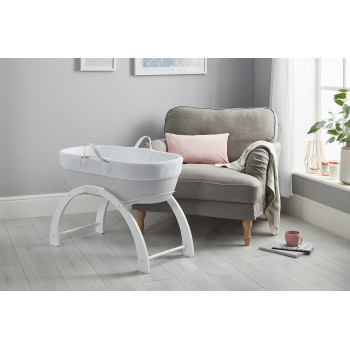 Shnuggle Dreami Moses Basket and Stand - In Grey