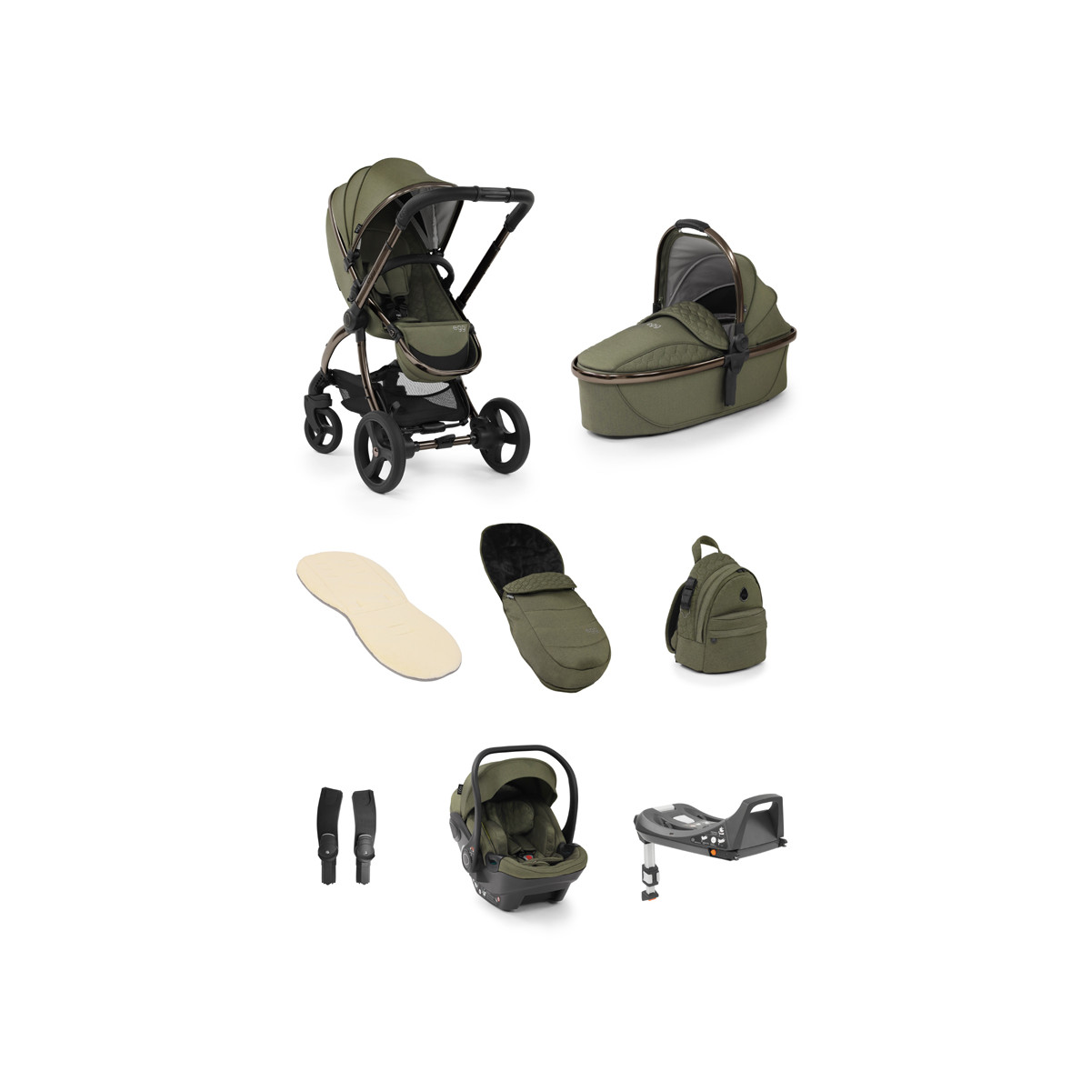 Egg2® Luxury Bundle (Egg® Shell Car Seat) - In Hunter Green