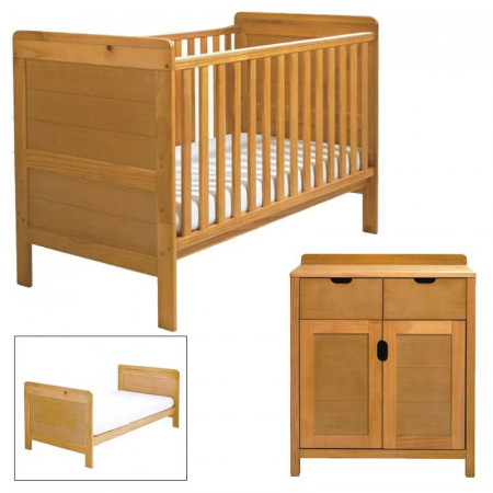 East Coast Colby - 2pc Cot Bed & Dresser - Antique