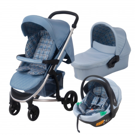 MyBabiie MB200i iSize Travel System - In Dani Dyer Blue Plaid