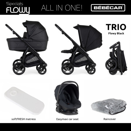 Bébécar TRIO Flowy - In Black / Black Chassis