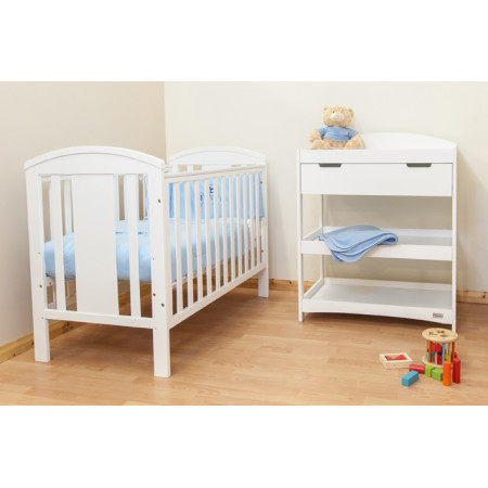 BRbaby Stockholm Cot (Inc. Mattress) - White