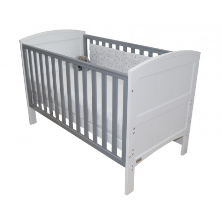 BR Baby Stockholm Cot Bed - Grey/ White