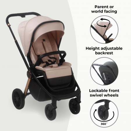 MyBabiie MB450i Travel System - In Pastel Pink