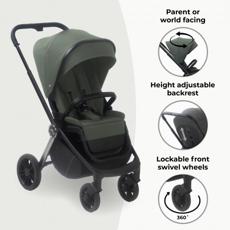 MyBabiie MB450i 3-in-1 Travel System - In Forest Green