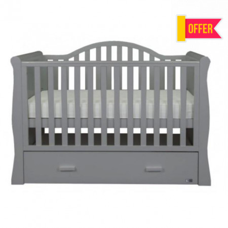 BRbaby Oslo Sleigh Cot Bed - In Grey