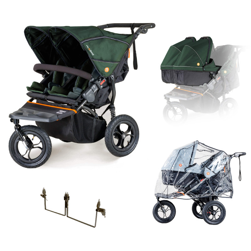 Out 'n' About Nipper Double V5 Twin Starter Bundle - In Sycamore Green Out 'n' About Nipper Double V5 Twin Starter Bundle - In Sycamore Green