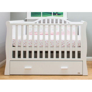 BRbaby Oslo Sleigh Cot Bed - White