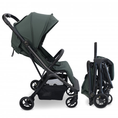 MyBabiie MBX7 Auto-Fold Stroller - In Forest Green