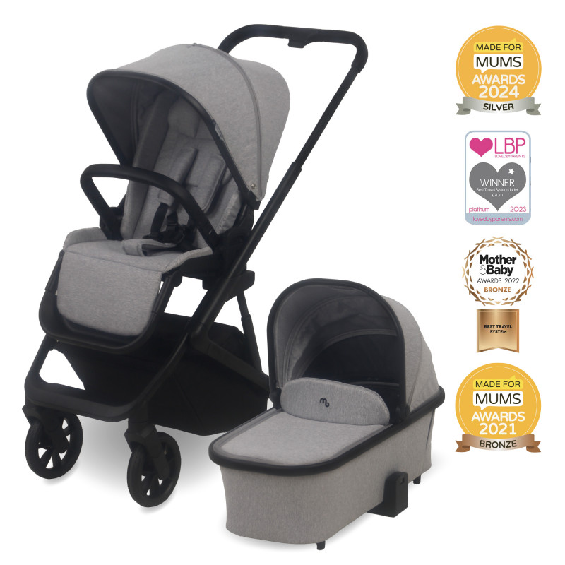 MyBabiie MB500i 3 in 1 Travel System In Moon Grey