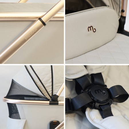 MyBabiie MB500i 3-in-1 Travel System - In Rose Gold Stone