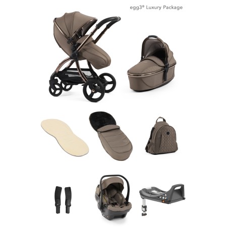 Egg3® Luxury Bundle (Inc. Egg® Shell Car Seat) - In Mink