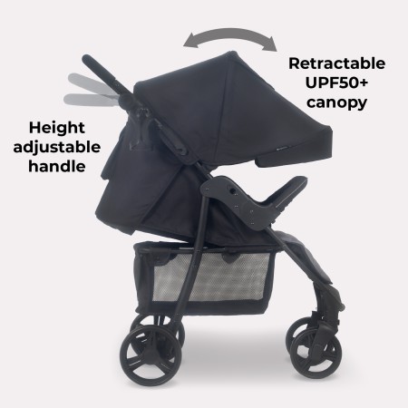 MyBabiie MB30 Stroller - Black & Grey