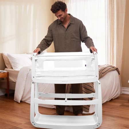 SnuzPod 4 Bedside Crib - In White