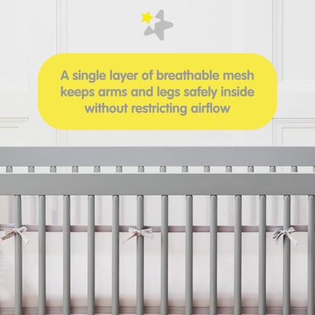 BreathableBaby Mesh Crib Liner - In Twinkle Pink