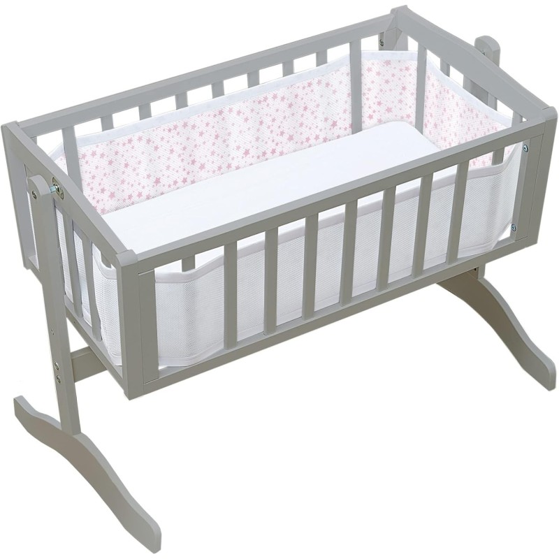 BreathableBaby Mesh Crib Liner - In Twinkle Pink