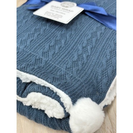 Snuggle Baby Pom Pom Blanket (2pk) - In Navy