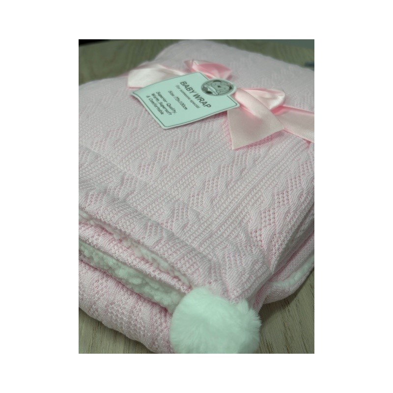 Snuggle Baby Pom Pom Blanket - In Pink