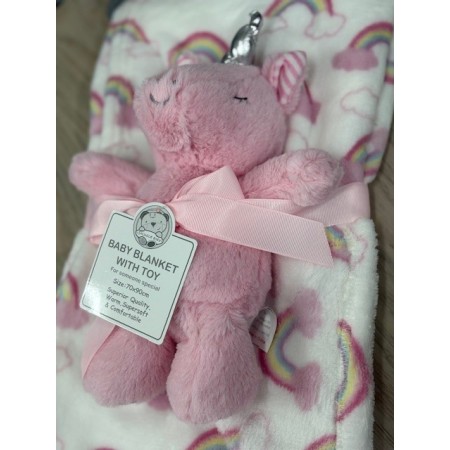 Snuggle Baby Blanket with Soft Toy - In Unicorn