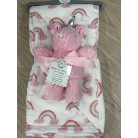 Snuggle Baby Blanket with Soft Toy - In Unicorn