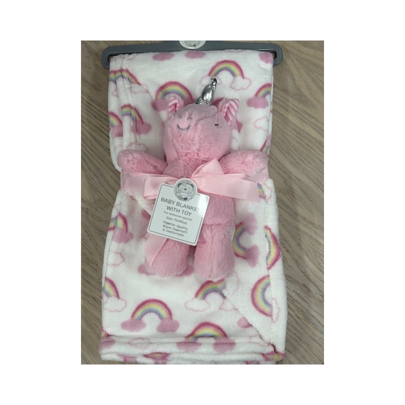 Snuggle Baby Blanket with Soft Toy - In Unicorn