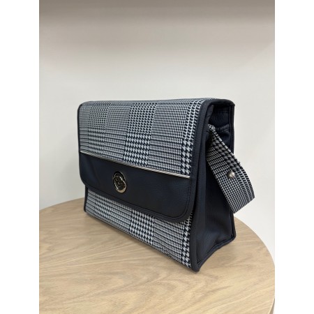 Bébécar Carré Changing Bag - In Navy Plaid [SALE]