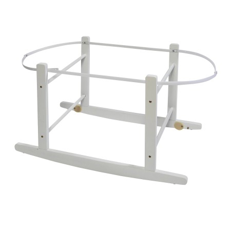 Cuddles Collection Rocking Moses Basket Stand - In White