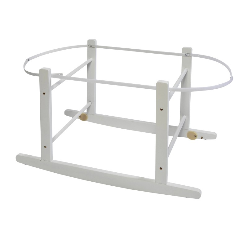 Cuddles Collection Rocking Moses Basket Stand - In White