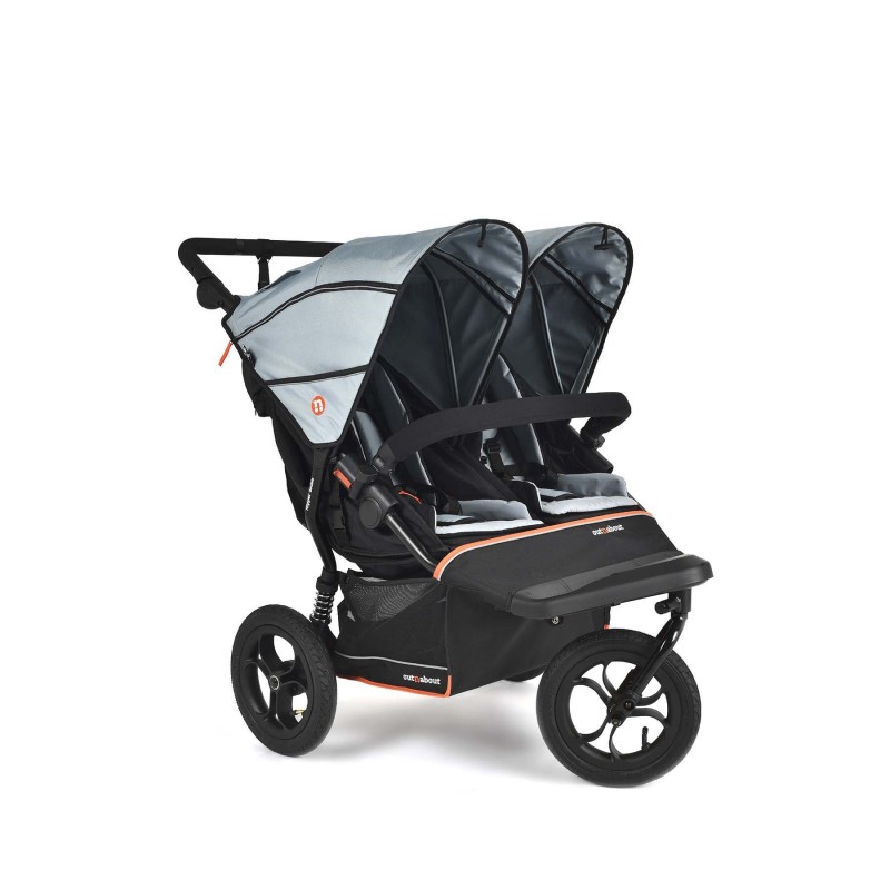 Nipper Double V6 Pushchair - In Rocksalt Grey
