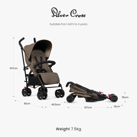 Silver Cross Pop 2 Stroller - In Cobble